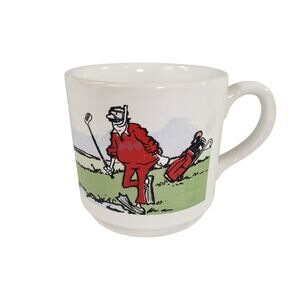 Staffordshire Tableware Funny Golfer Large 20 oz Mug Made in England Vintage